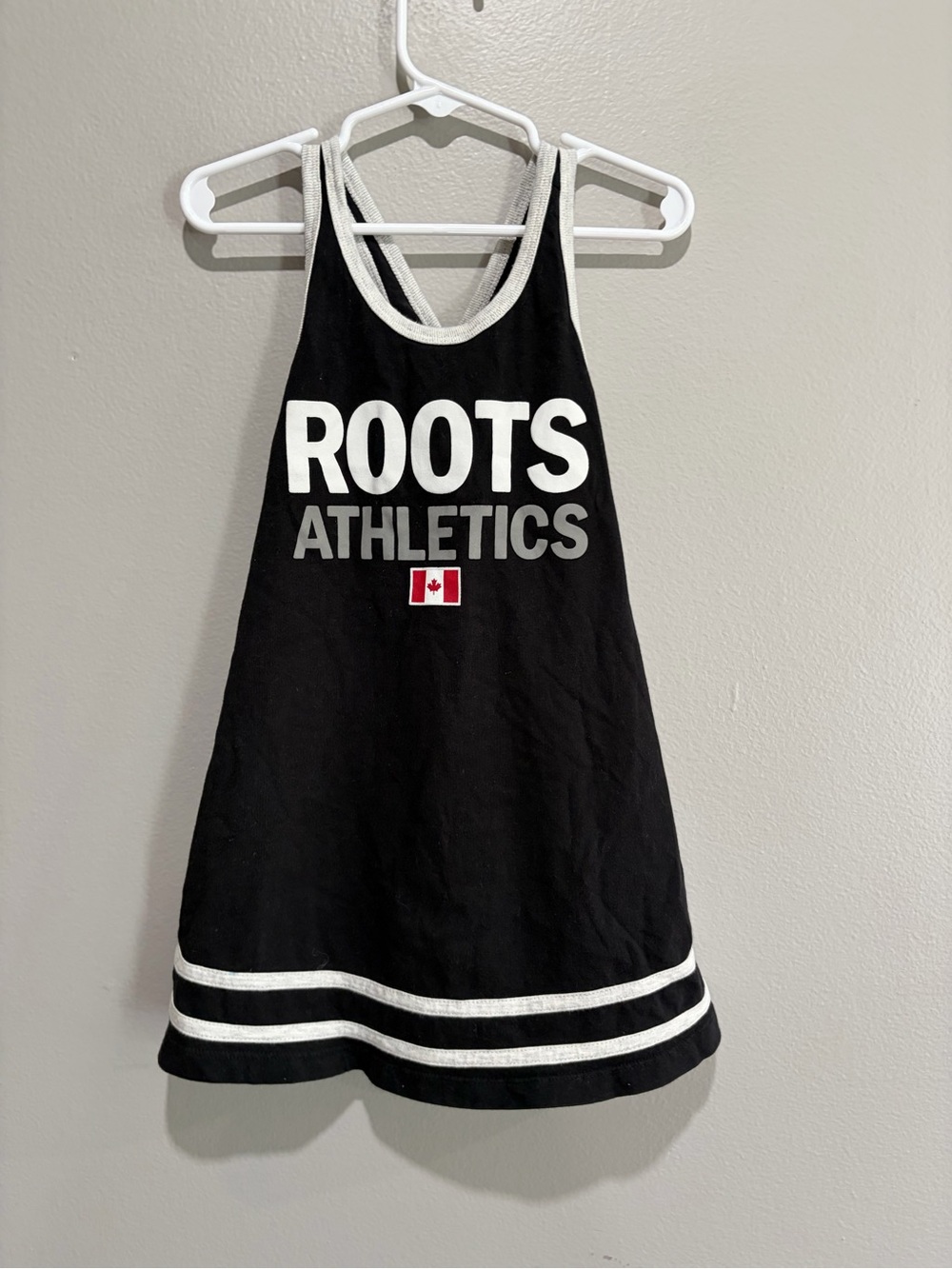 Roots Black Tank Dress with White Trim